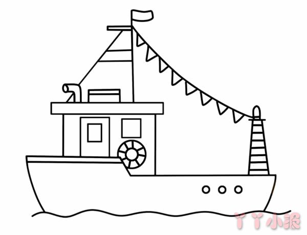 怎么画渔船简单又好看_渔船简笔画图片