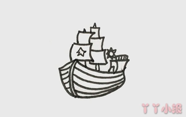 怎么画古代的船简单又好看_古代的船简笔画图片