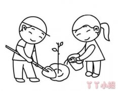 植树节种树简笔画怎么画带步骤简单又好看