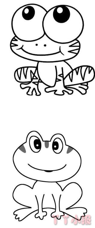 大眼睛青蛙的画法简笔画带步骤简单又可爱涂色