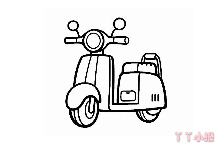怎么画女士电动摩托车简单又好看_女士电动摩托车简笔画图片