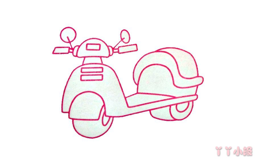 怎么画速度很快的摩托车简单又好看_速度很快的摩托车简笔画图片