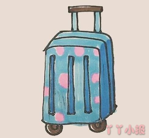 彩色行李箱的简笔画怎么画带步骤简单又好看