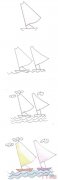 怎么画帆船简笔画带步骤简单又漂亮涂色