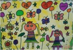 庆祝六一儿童节简笔画简单又漂亮涂颜色