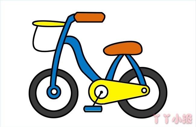 怎么画自行车简笔画带步骤简单又好看涂色