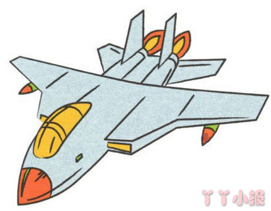 战斗机的画法步骤涂色简单 战斗机简笔画图片