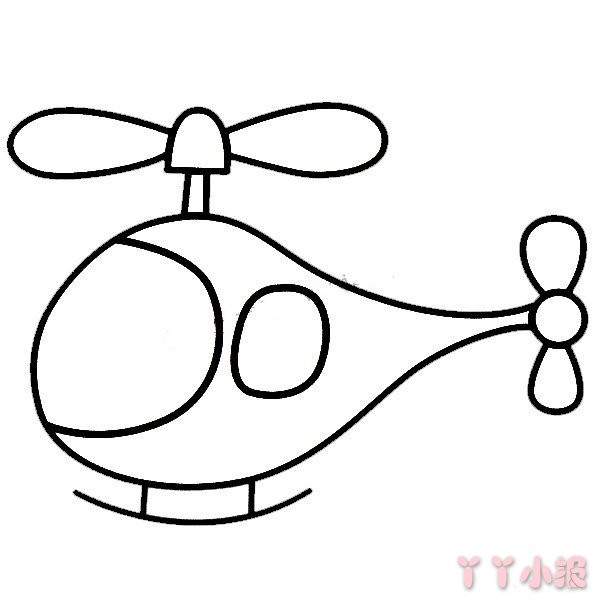 怎么画直升飞机简笔画带步骤简单又好看涂色