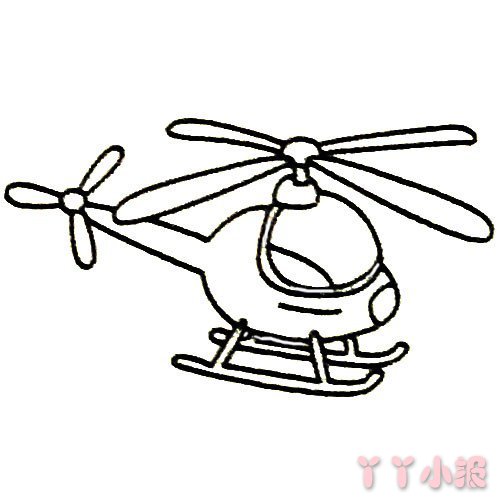 怎么画直升飞机简笔画带步骤简单又漂亮涂色