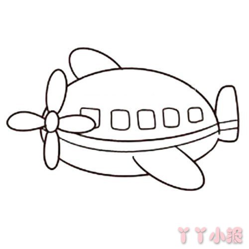 怎么画可爱卡通飞机简笔画带步骤简单又好看涂色
