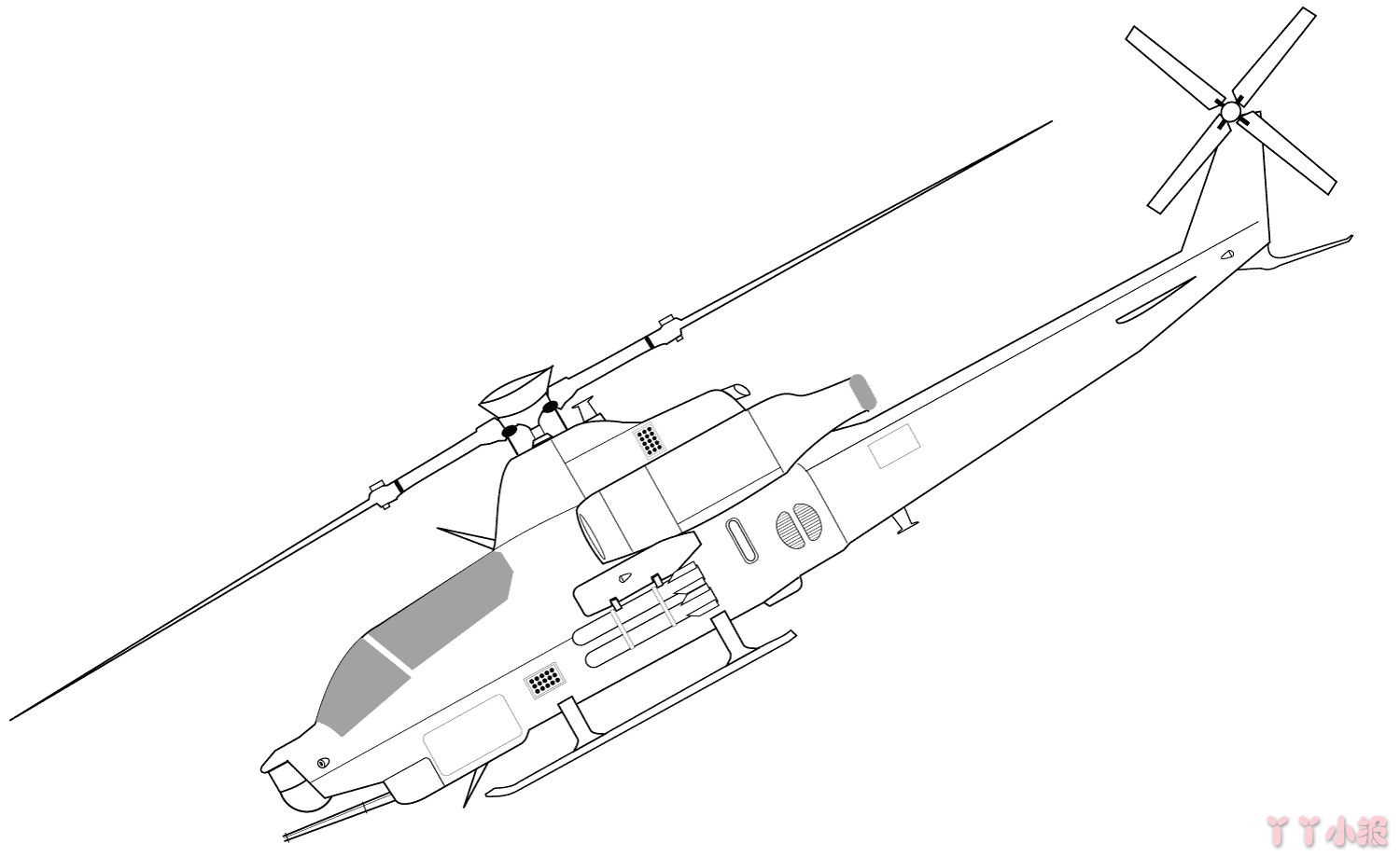 怎么画毒蛇直升机简单又好看 毒蛇直升机简笔画图片