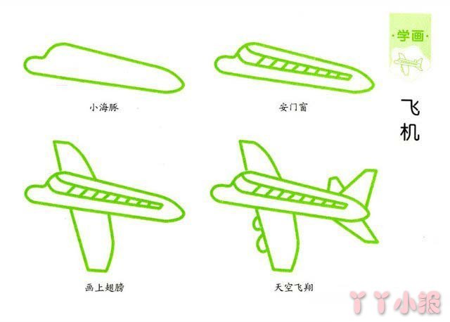 怎么画卡通飞机简笔画带步骤简单又好看