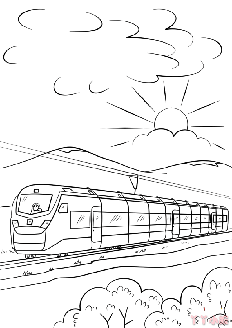 怎么画城际高速列车简笔画带步骤简单又好看