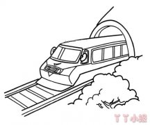 怎么画火车刚出隧道简单又好看 火车简笔画图片