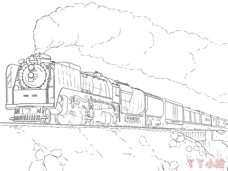怎么画老式火车简笔画带步骤简单又好看