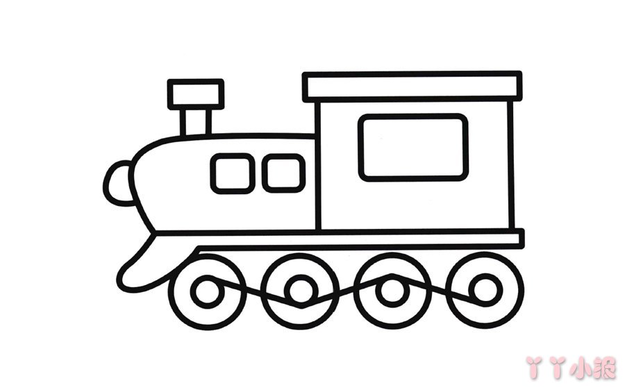 怎么画老火车简单又好看 老火车简笔画图片