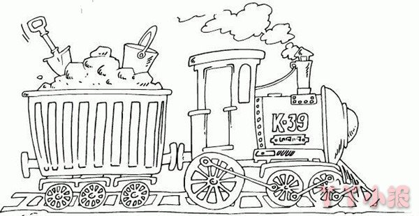 怎么画运煤的蒸汽火车简笔画带步骤简单又好看