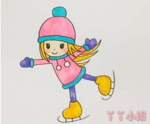 溜冰小女孩的简笔画怎么画带步骤简单又好看