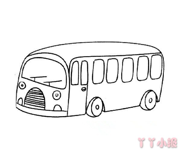 公交汽车的画法简笔画带步骤简单又好看涂色