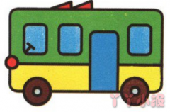怎么画公交车简笔画带步骤简单又好看涂色