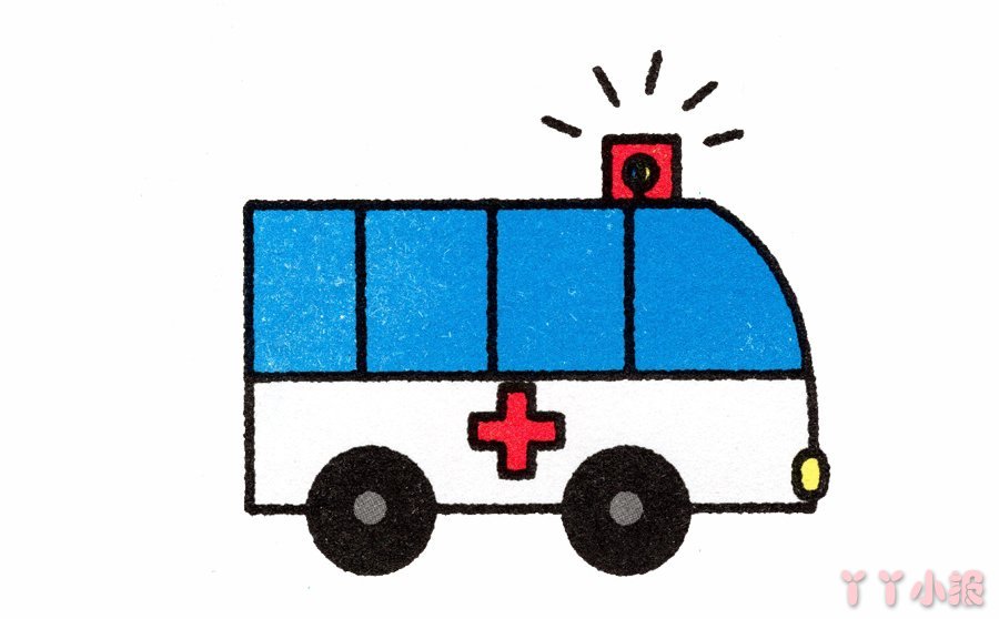 救护车的画法简笔画带步骤简单又可爱涂色