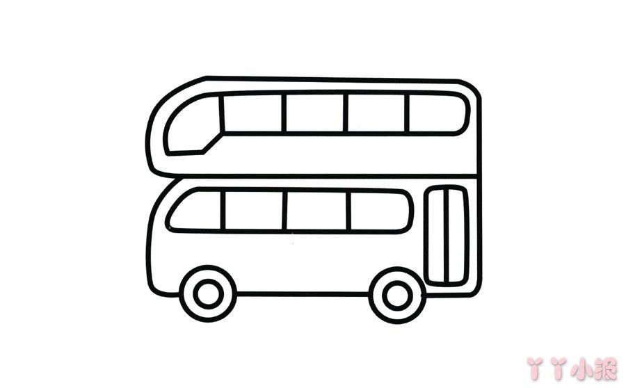 双层巴士的画法简笔画带步骤简单又好看涂色