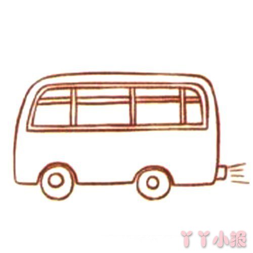 怎么画公交车简笔画带步骤简单又漂亮涂色