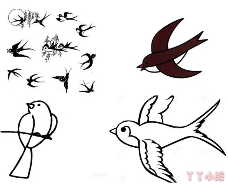 飞翔的小燕子的简笔画怎么画带步骤简单又好看