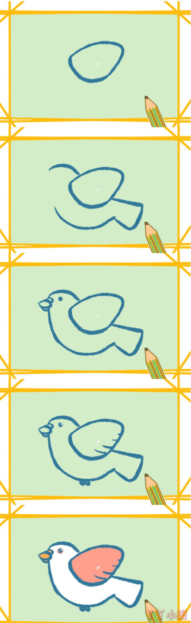 小白鸽的简笔画怎么画带步骤简单又好看