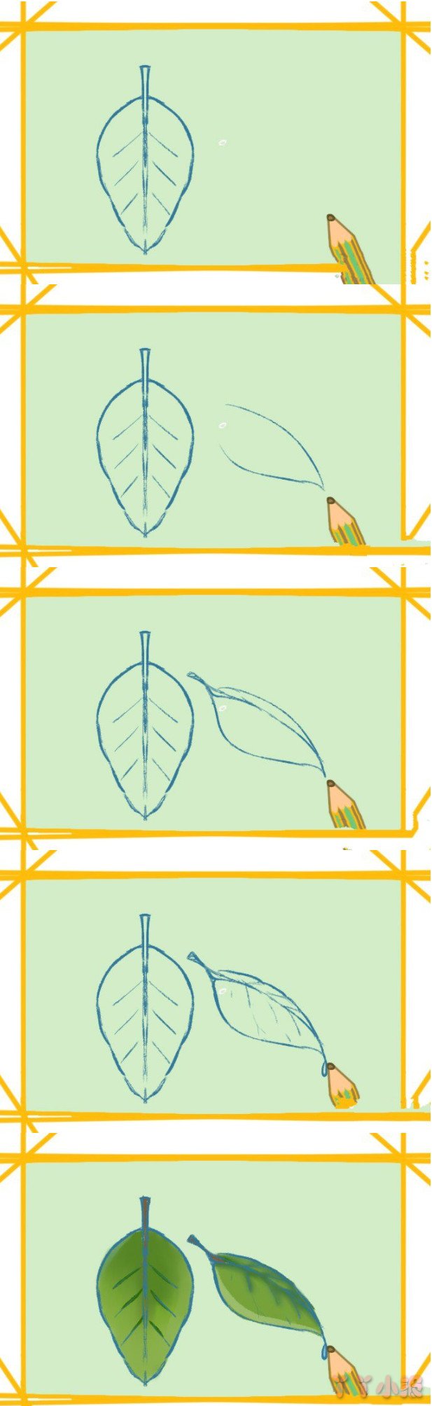 树叶的简笔画怎么画带步骤简单又好看