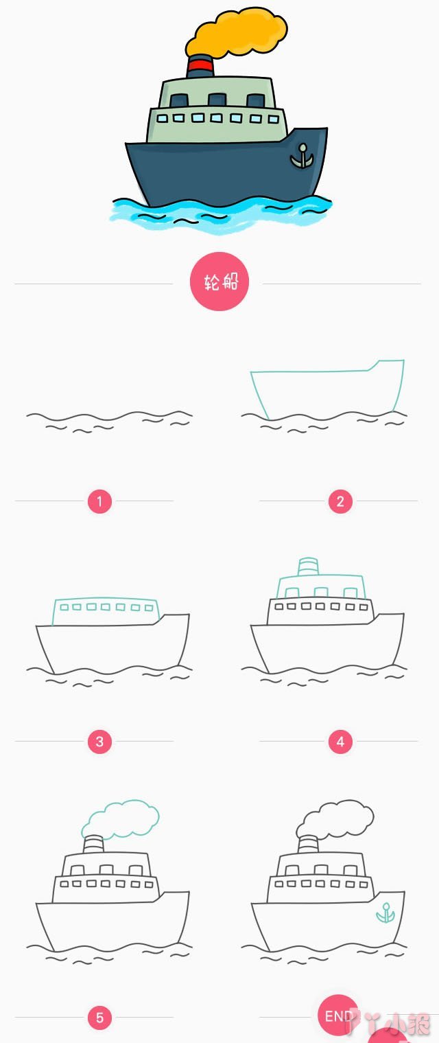 怎么画轮船简单又可爱 轮船简笔画图片