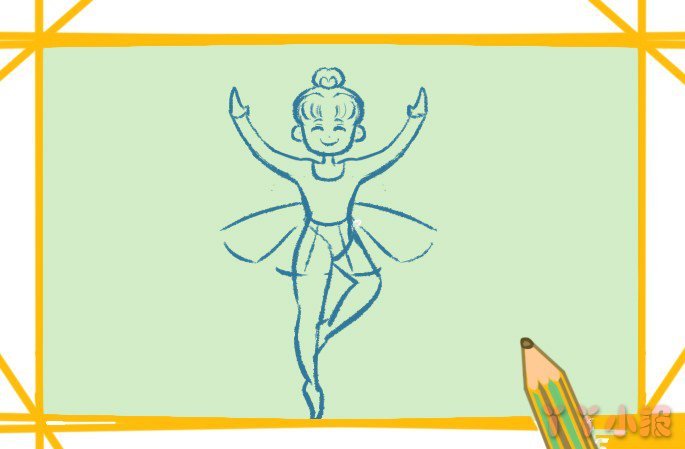 怎么画跳芭蕾的女孩简笔画带步骤简单又好看涂色