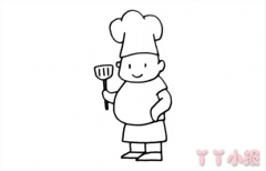 怎么画胖大厨厨师简笔画带步骤简单又好看