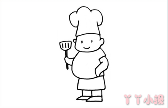 怎么画胖大厨厨师简笔画带步骤简单又好看