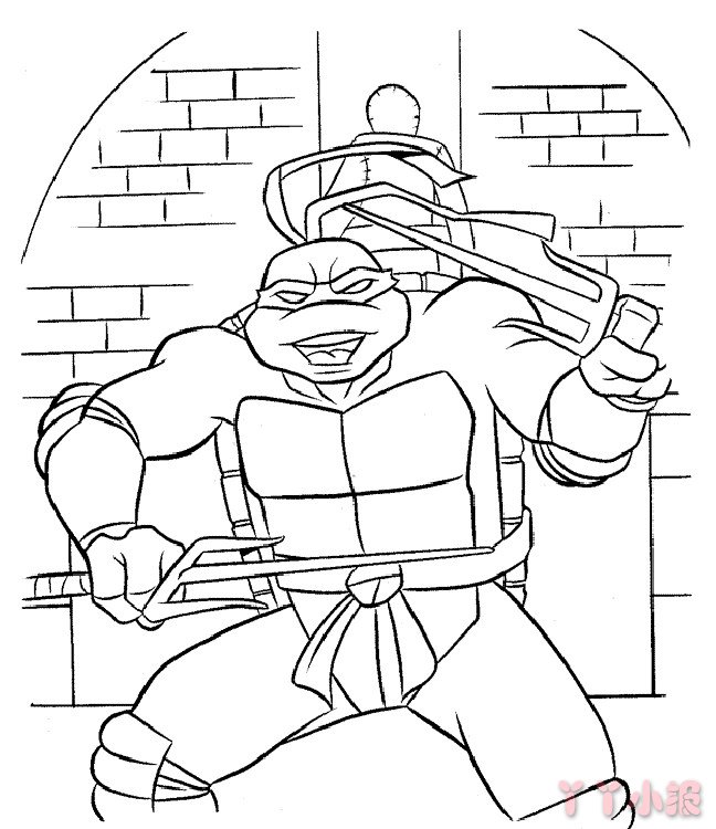 武士忍者神龟的简笔画怎么画带步骤简单又好看