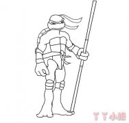 武士忍者神龟的简笔画怎么画带步骤简单又好看
