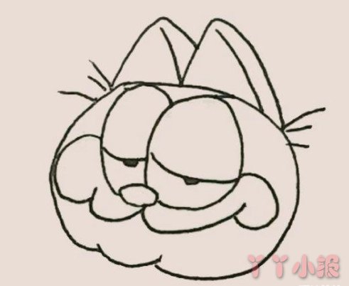 卡通加菲猫的简笔画怎么画带步骤简单又好看
