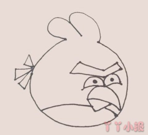 愤怒的小鸟的简笔画怎么画带步骤简单又好看