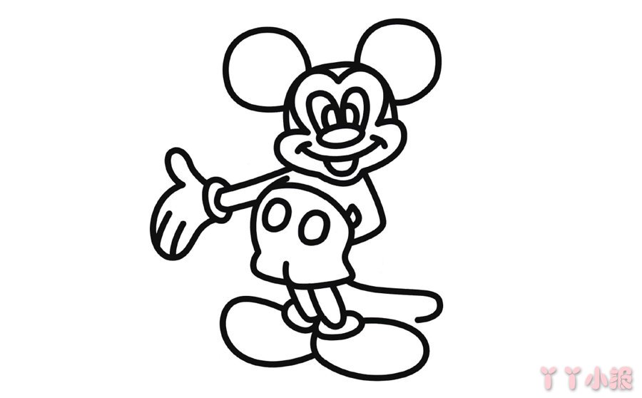 怎么画米老鼠简笔画带步骤简单又好看涂色