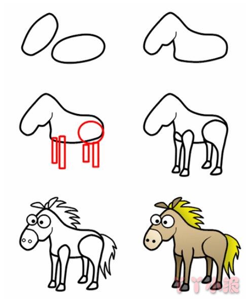 儿童画马的简笔画怎么画带步骤简单又好看