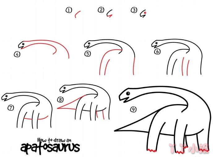 儿童恐龙的简笔画怎么画带步骤简单又好看