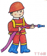 怎么画可爱的消防员简笔画带步骤简单又好看涂色