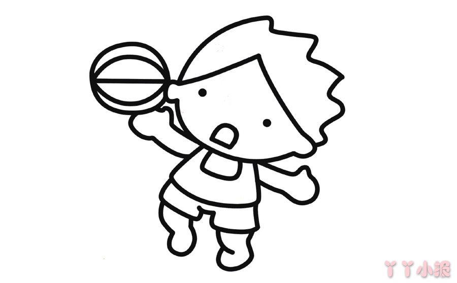 怎么画打篮球的小男孩简单又好看 打篮球的小男孩简笔画图片