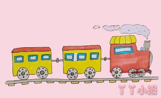卡通火车的简笔画怎么画带步骤简单又好看