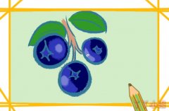 怎么画酸酸甜甜的蓝莓简单又好看 酸酸甜甜的蓝莓简笔画图片