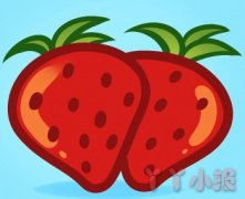 怎么画红彤彤的草莓简笔画带步骤简单又好看涂色