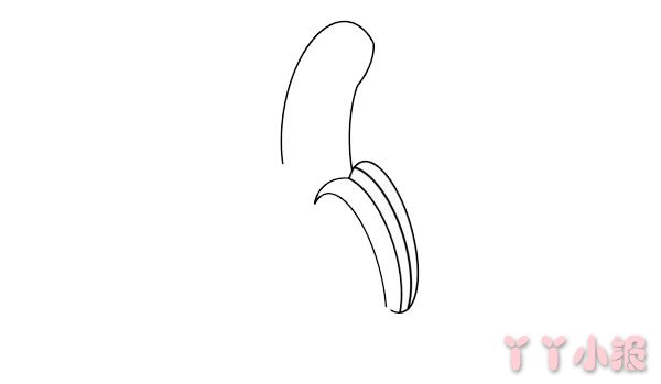 剥开的香蕉的画法简笔画带步骤简单又好看涂色