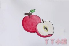 怎么画红色的苹果简笔画带步骤简单又好看涂色