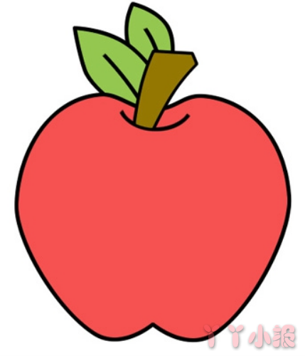 红苹果的画法简笔画带步骤简单又好看涂色