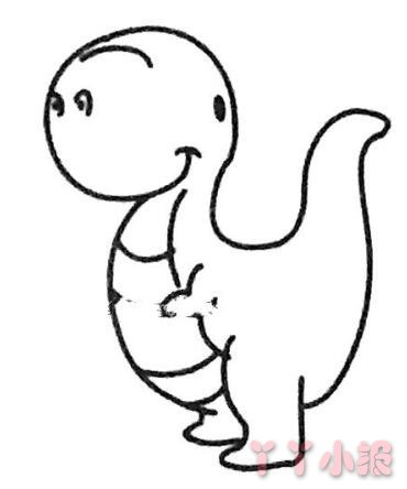 怎么画日式恐龙简笔画带步骤简单又可爱涂色